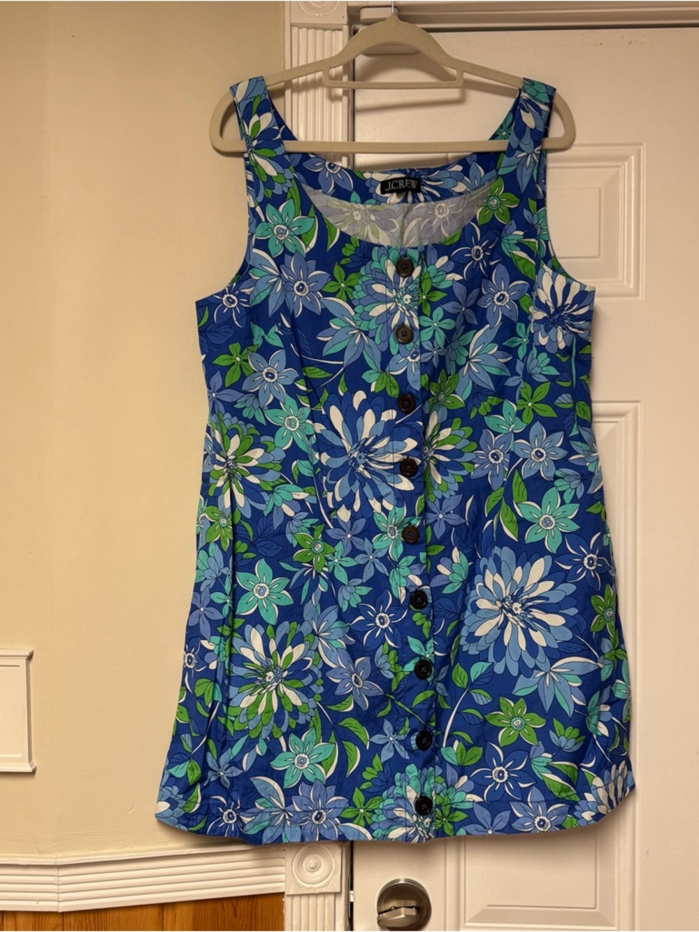 J. Crew Blue, Green and White Floral Sundress